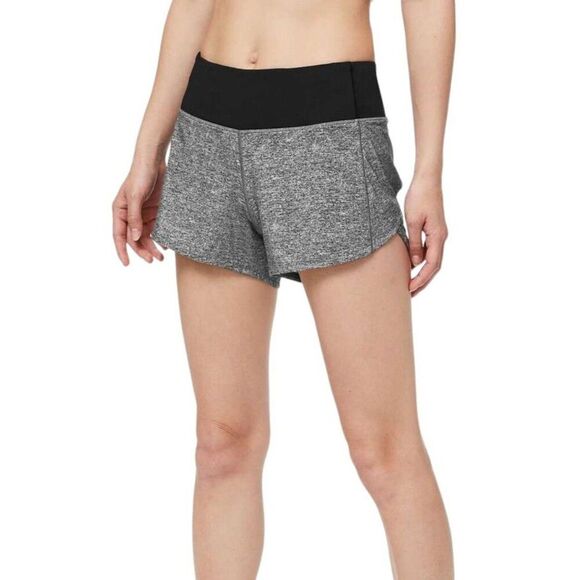Lululemon Speed Up Mid-Rise Short 4" *Heather Lux Multi Black - Picture 3 of 9